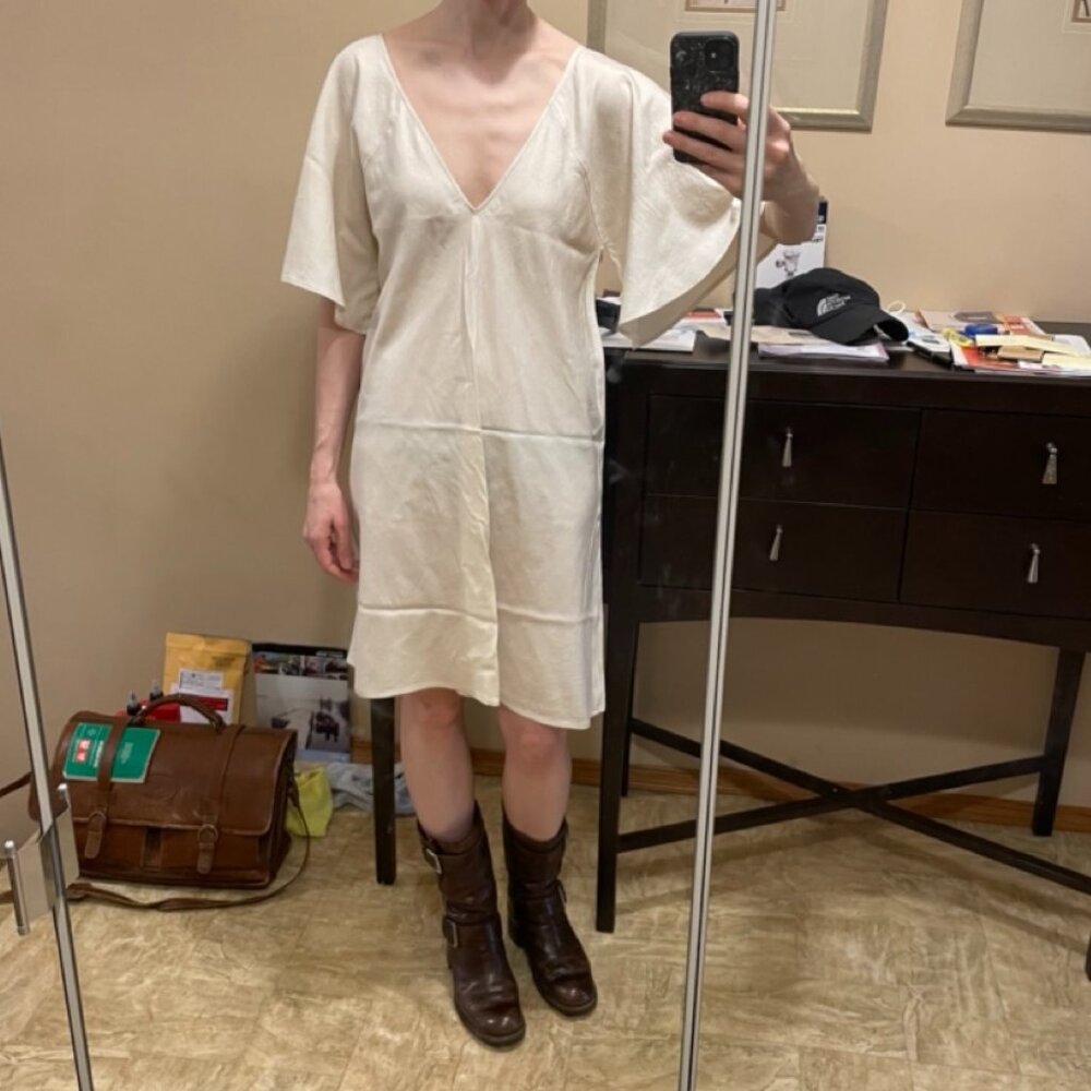 Thieves 100% peace silk boho wedding summer dress SZ Sm Made in Canada